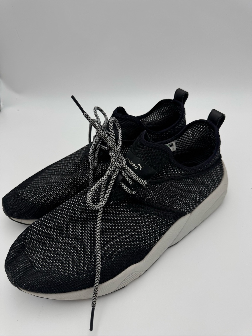 Puma STAMPD Black Knit Sneakers Size 12 Men
